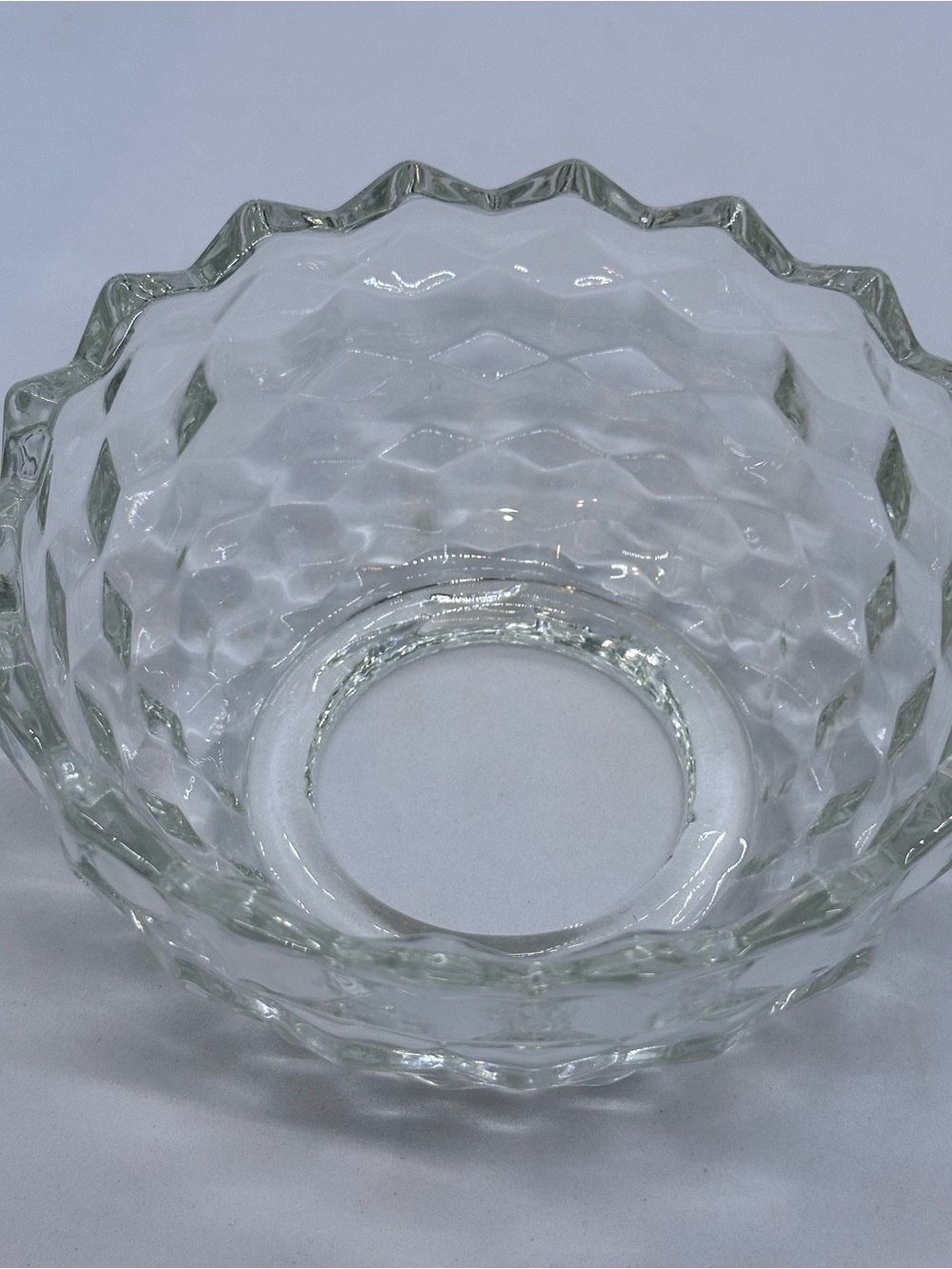 Vintage Homco Clear Cubist Glass Fairy Light Lamp Votive Candle Holder 2 Piece - Picture 4 of 11